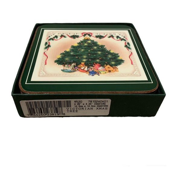 Royal Table Victorian Christmas Tree Beverage Coasters - Six (6) - Picture 2 of 5